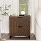 Small Night Stand Set of 2, Fluted with 2 Drawers, Side table