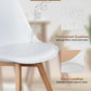 Set of 4 Modern Dining Chairs with Wood Legs and PU Leather Cushion