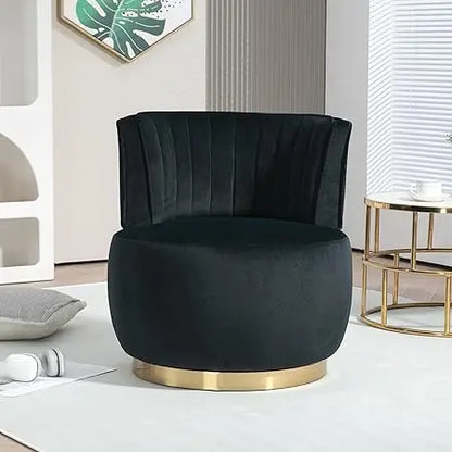 Modern Swivel Accent Chair with Curved Back