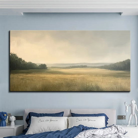 1 framed natural landscape art piece, country landscape canvas print, 1.5 inch thick pine solid wood frame