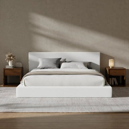 Cloud Upholstered  Bed Frame with Headboard, 5 Inch Foam Padded Platform