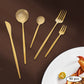 90 Pcs Gold Flatware Set Stainless Steel