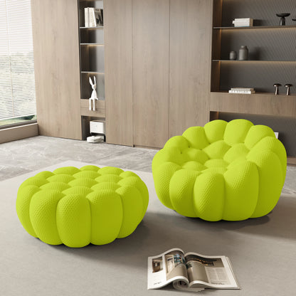Modern Curved Boneless Sofa with Ottoman