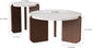 Modern Round Coffee Table & Side Table Set, Faux Marble Top