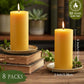 8-Pack Natural Beeswax Pillar Candles, 5-Inch Size, 400-Hour Burn Time for Home Decor and Emergency Use
