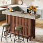 63-Inch Large Home Bar ,2-Tier Kitchen Island Bar Height
