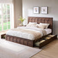 King Size Bed Frame with 52 Talll Headboard and 4 Drawers,