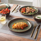 Stoneware Dinnerware Sets Service for 4, 12 pcs Reactive Glaze Plates and Bowls Sets, Handmade Ceramic