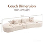 130” Modern Curved Sofa Comfy Cloud
