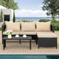 3-Piece Outdoor Wicker Patio Furniture Set with Loveseat, Sofa, and Cushions