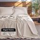 Linen Sheet Set King Size, Bed Sheets 6 Piece Sets,Solid Color Natural Flax Deep Pocket