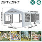 Sturdy 20x20 Outdoor Party Tent with Sandbags for Weddings, Events, and Garden Parties