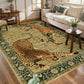 Washable Tiger Print Rug 8x10  Colorful Low Pile