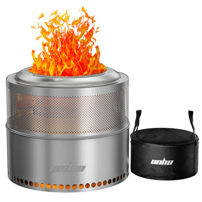 Wood Burning Firepit, Large Stainless Steel Smokeless Fire Pit