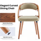Modern Wood Dining Chairs Set of 4 Upholstered with Curved Back