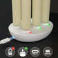 6-Pack Rechargeable Flameless Taper Candles with Charging Station, Remote & Timer