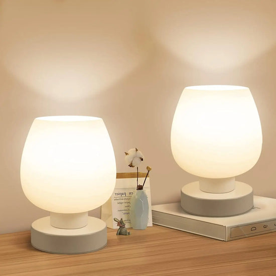 Modern Touch Bedside Table Lamp Set of 2 - Dimmable LED Table Lamp
