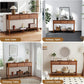 Sturdy 55.5 Carved Console Table with 3 Drawers