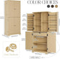 71" Fluted Pantry Storage Cabinet with Charging Station with Extendable Counter, Adjustable Shelves