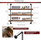 3-Tier Wall Mounted Wine Rack with LED Lights, Solid Wood and Iron for Home Bar Storage (120cm)
