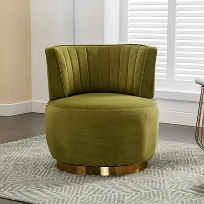 Modern Swivel Accent Chair with Curved Back
