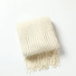 Knitted Blanket with Tassels Chunky Vintage Luxury Throw