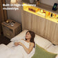 Full Size Bed Frame with Headboard and Storage Drawer,