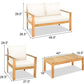 Outdoor 4-piece acacia wood patio set