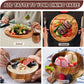 16-Piece Acacia Wood Dinnerware Set: Round Plates, Bowls, Tea Cups for 4 - Easy Clean & Lightweight