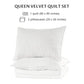 Queen Size Velvet Quilt Set 3 Pieces Ultra-Soft Bedspread Coverlet with 2 Pillow Shams Lightweight