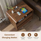 Mid Century Modern Nightstand with Charger Station, 2 Drawers & Walnut Finish