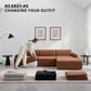 105" Modular Faux Leather Sectional Sofa Deep Seat L-Shape Removable Wipe-Clean Replaceable Cover