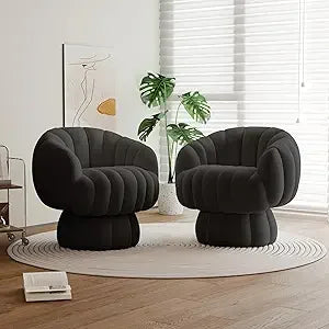 Modern 360 Degree Swivel Accent Sofa Chair Set of 2,Velvet Fabric