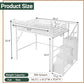 Full Size Loft Bed with Stairs Storage, Metal Frame for Adults Kids Teens,