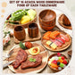 16-Piece Acacia Wood Dinnerware Set: Round Plates, Bowls, Tea Cups for 4 - Easy Clean & Lightweight