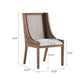 Yone Dining Chairs Set of 2, Modern Dining Chair with Fabric Upholstery, Rubberwood Frame Kitchen Chairs with Cane, Customized