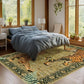 Washable Tiger Print Rug 8x10  Colorful Low Pile
