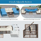 7-Piece Wicker Outdoor Patio Sectional Sofa Set with Cushions