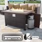 10-Piece Outdoor Patio Furniture Set with Propane Fire Pit Table, Wicker Rattan