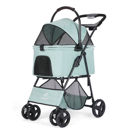 3 in 1 Pet Stroller with Removable Carrier, Folding Stroller for Small/Medium Dogs and Cats, Waterproof,