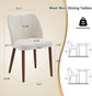 Linen Dining Chair Set of 4 with Wood Legs, Wing Backrest,