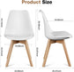 Set of 4 Modern Dining Chairs with Wood Legs and PU Leather Cushion