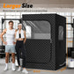 2 Person Portable Steam Sauna , with 2 Steamer, Foldable Chairs & Remote Control