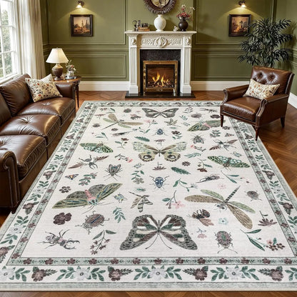 Vintage Washable Rug, Non-Slip Soft Carpet