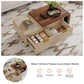 Extendable Coffee Table, 42"-65" Length AdjustableWood Coffee Table with 2 Storage Drawers