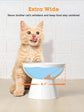 Elevated Cat Food and Water Bowls Set, Extra Wide Raised Ceramic Bowls,Whisker-Free Feeder for Cats and Small Dogs