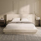 Full Upholstered Platform Bed Frame with Extra Wide Foam Cushioned Headboard