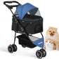 Pet Stroller For Small Medium Cats Dogs 3 Wheels Foldable with Breathable Mesh