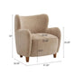 Wingback Accent Chair, Upholstered  Curved Backrest