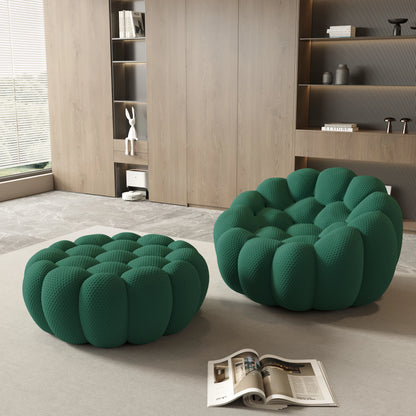 Modern Curved Boneless Sofa with Ottoman